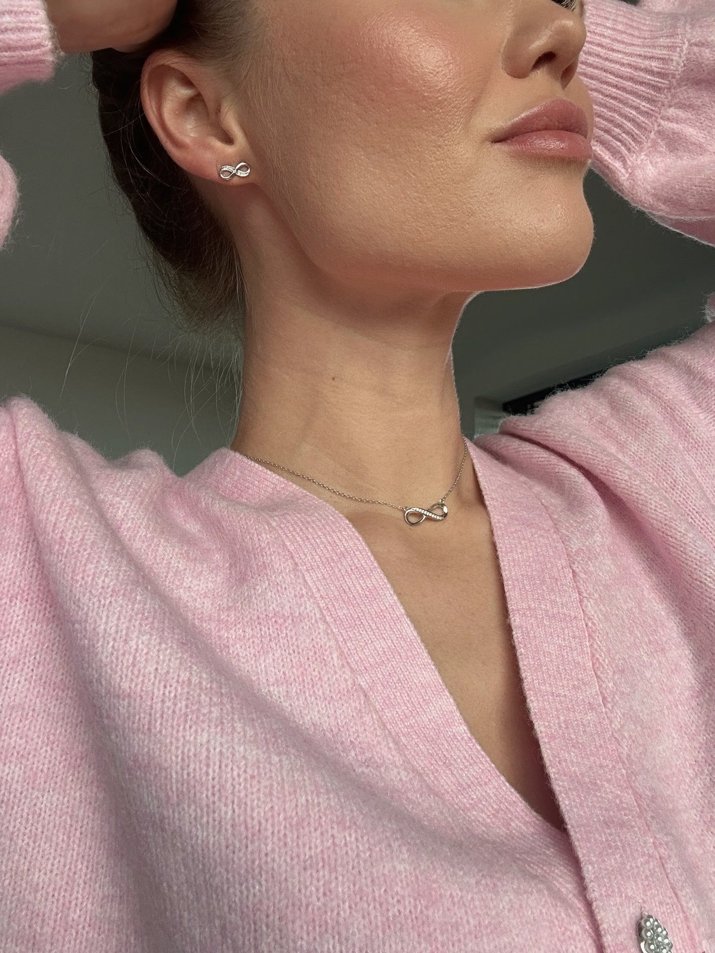 Infinity Studs | 925 Sterling Silver Rhodium Plated