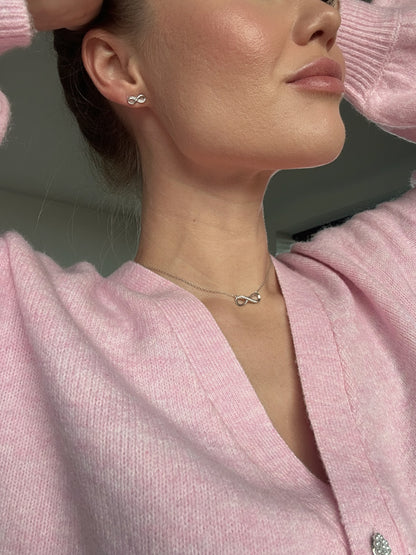 Infinity Studs | 925 Sterling Silver Rhodium Plated