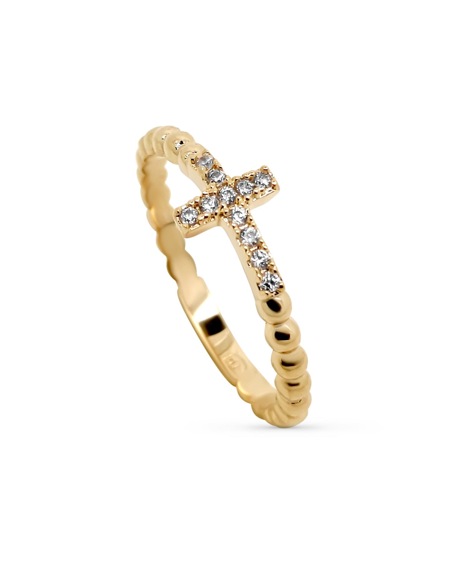 Graceful Cross Ring | 18kt 3-Micron Gold-Plated