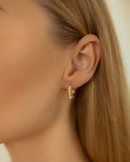 Ridge Earrings | 18kt 3-Micron Gold-Plated