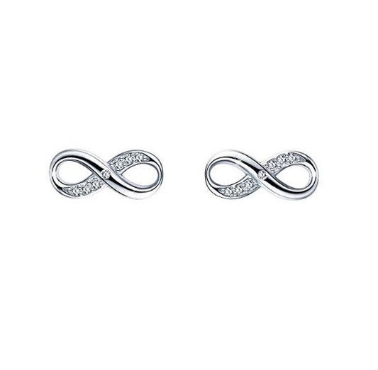 Infinity Studs | 925 Sterling Silver Rhodium Plated