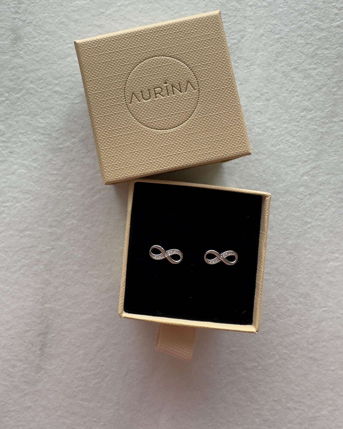 Infinity Studs | 925 Sterling Silver Rhodium Plated