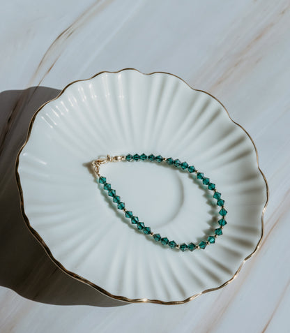Sage | Crystal & Gold-Filled Bracelet